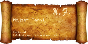 Mojzer Fanni névjegykártya