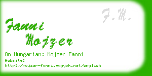 fanni mojzer business card